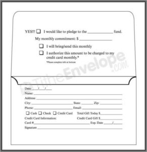 Church Donation Envelope Template