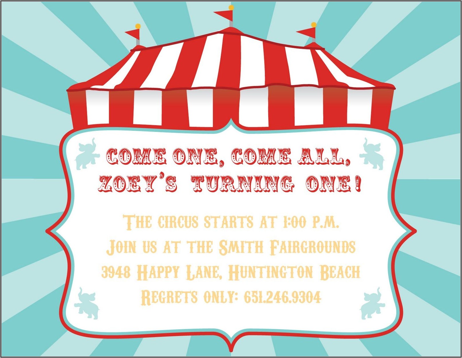 Circus Party Invitations Free Templates