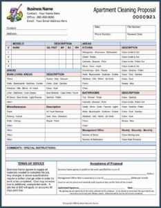 Cleaning Bid Proposal Template Free