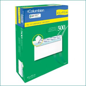 Columbian Envelopes Security Tint 10 Grip Seal 500 Count