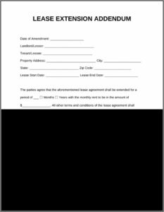 Commercial Lease Extension Template