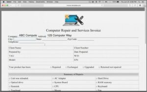 Computer Repair Invoice Sample