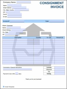 Consignment Invoice Template Word
