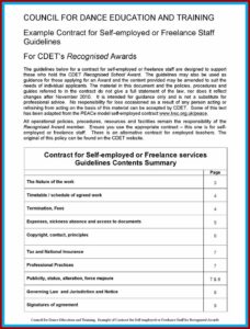 Contract For Services Self Employed Free Template