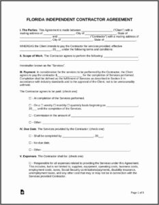 Contracts For Independent Contractors Template