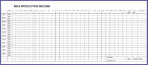 Dairy Cattle Record Keeping Forms Pdf