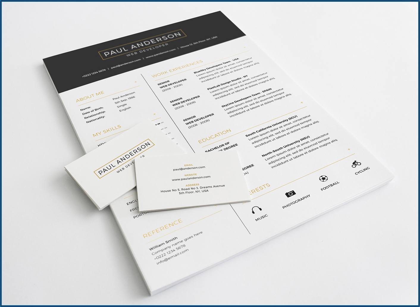 Diamond Resume Cv Template Free Download