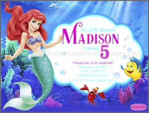 Downloadable Little Mermaid Invitation Template