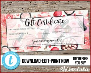 Downloadable Salon Gift Certificate Template