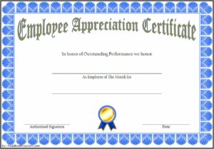 Employee Appreciation Certificate Template Free