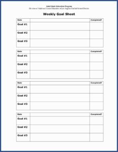 Employee Goal Setting Template Excel