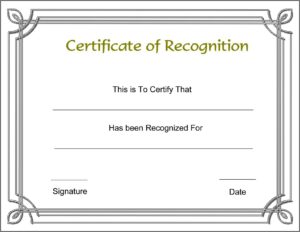Employee Recognition Award Certificate Template