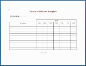 Employee Schedule Calendar Template