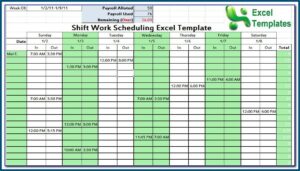 Employee Work Schedule Calendar Template