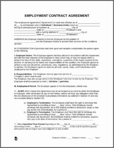 Employment Contract Template Ontario Canada