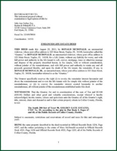 Enhanced Life Estate Deed Form Texas