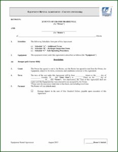 Equipment Rental Agreement Template Alberta