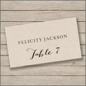 Escort Card Template Free