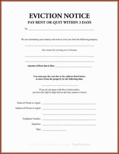 Eviction Notice Template Free Download Uk