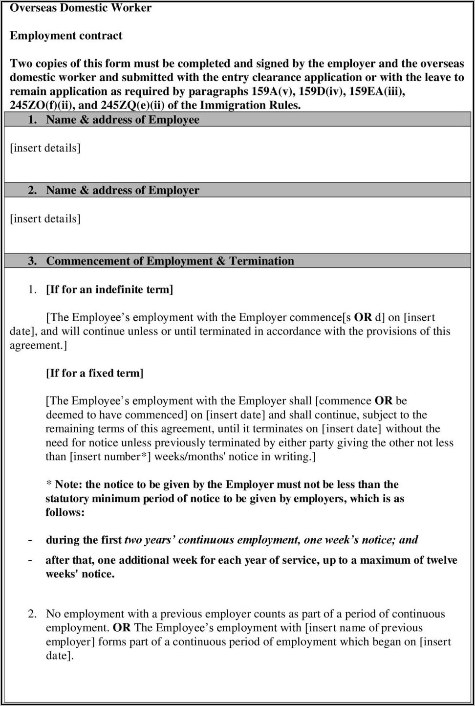 Fixed Term Employment Contract Ontario Template