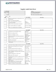 Food Supplier Audit Checklist Template