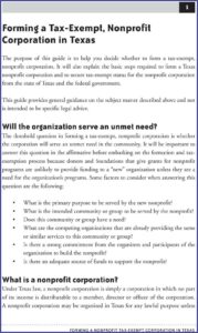 Forming A Texas Nonprofit Corporation