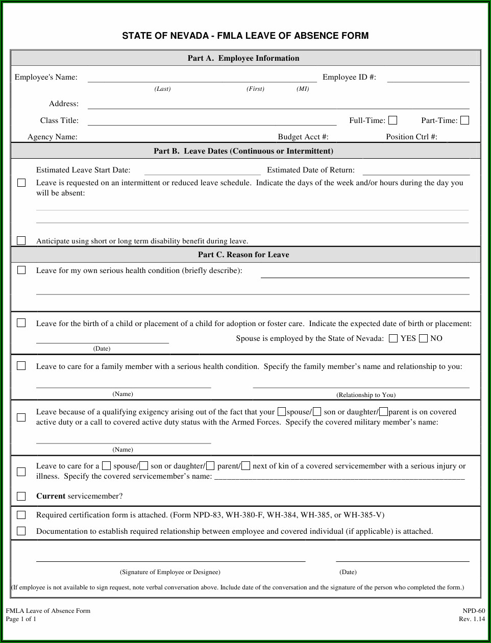 Forms For Fmla Leave Request