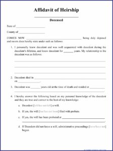 Free Affidavit Of Heirship Form California