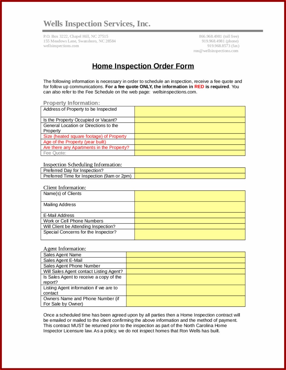 Free Blank Home Inspection Report Forms