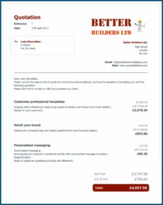 Free Building Quote Template Uk