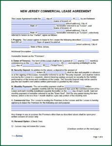 Free Commercial Lease Agreement Nj