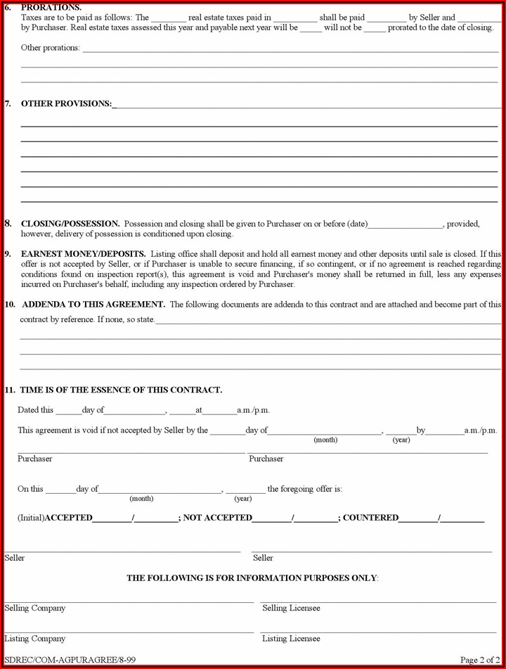 Free Commercial Real Estate Purchase Agreement Form