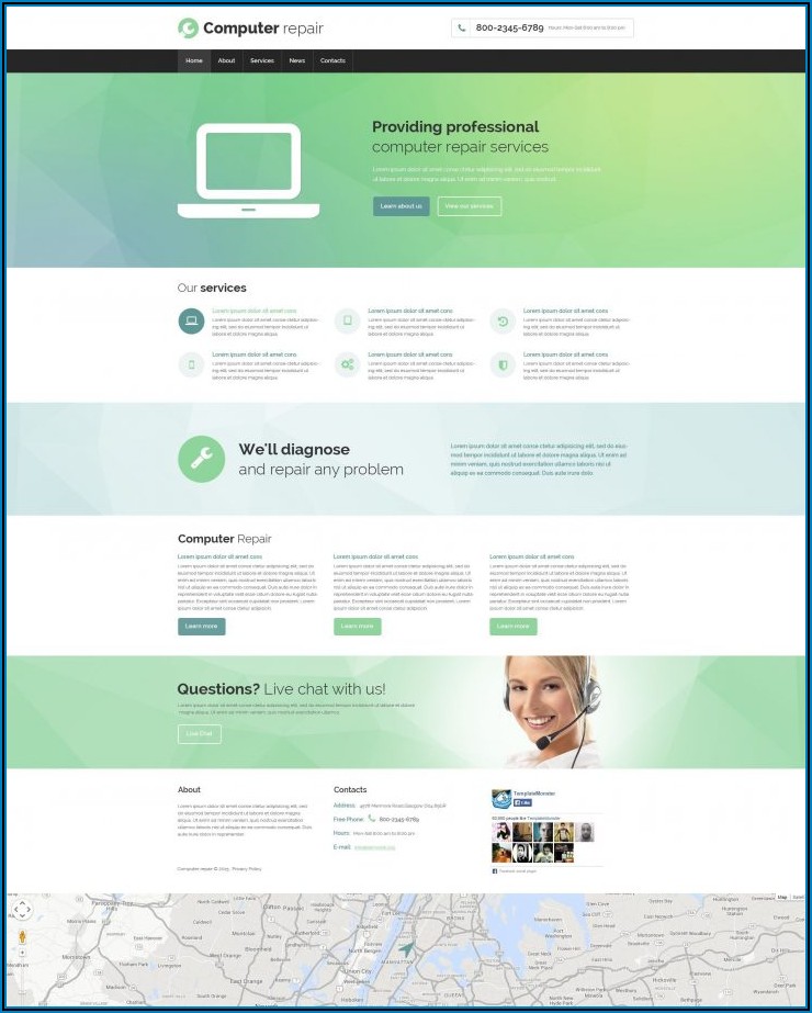 Free Computer Repair Website Template Html