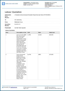 Free Construction Quotation Template
