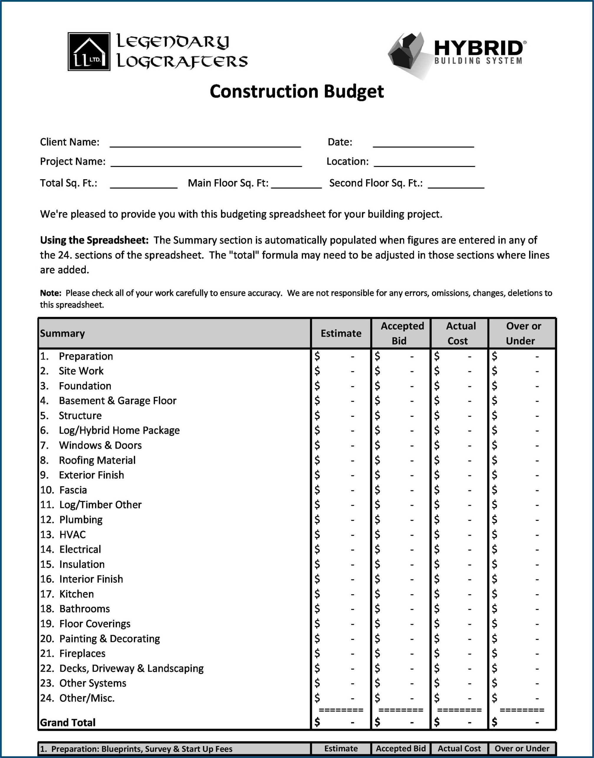 Free Construction Quote Template Pdf