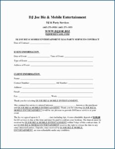 Free Dj Contract Template
