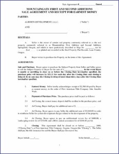 Free Earnest Money Agreement Form