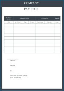 Free Editable Pay Stub Template With Calculator