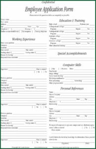 Free Employee Application Form Pdf