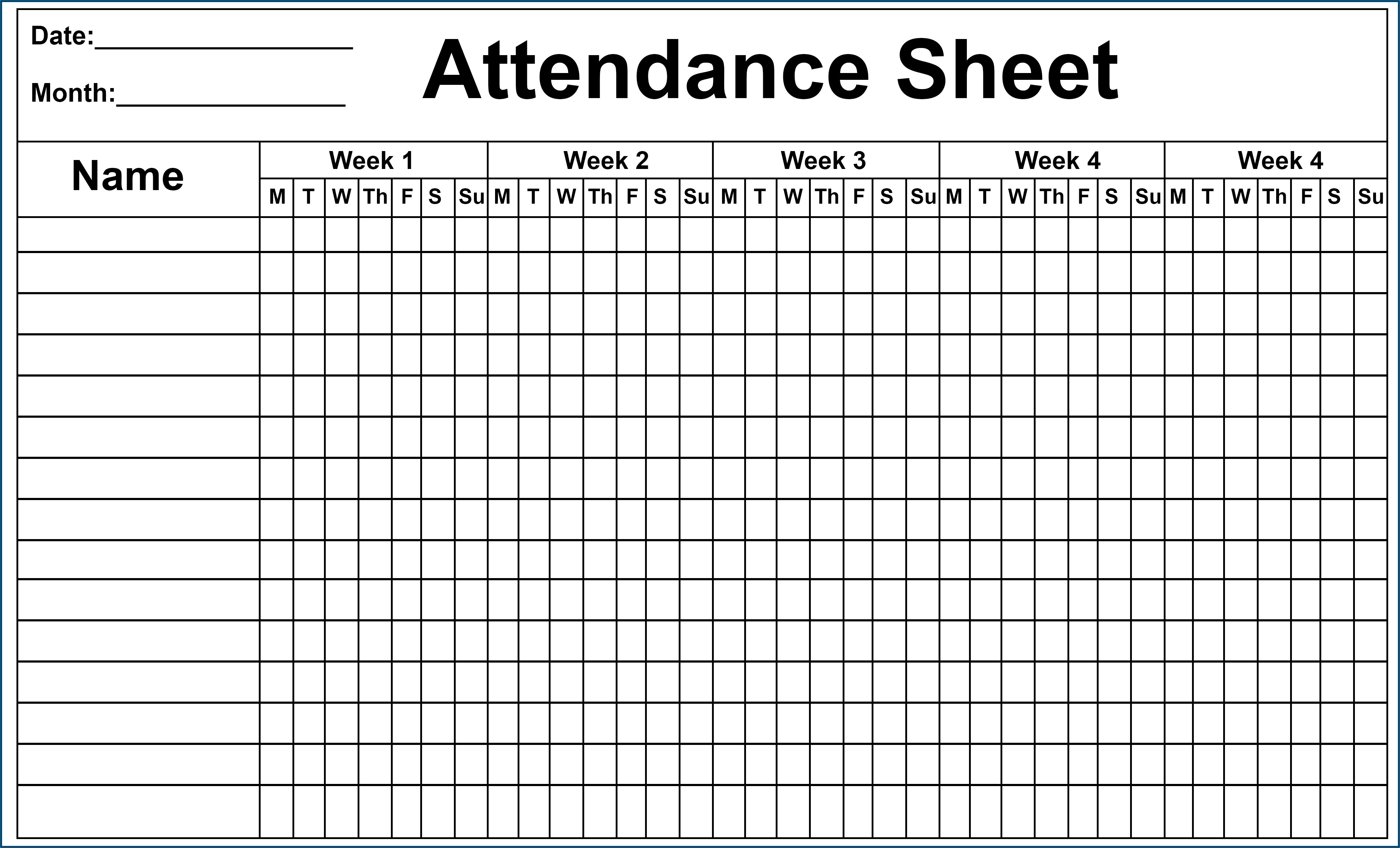 Free Employee Attendance Calendar Template