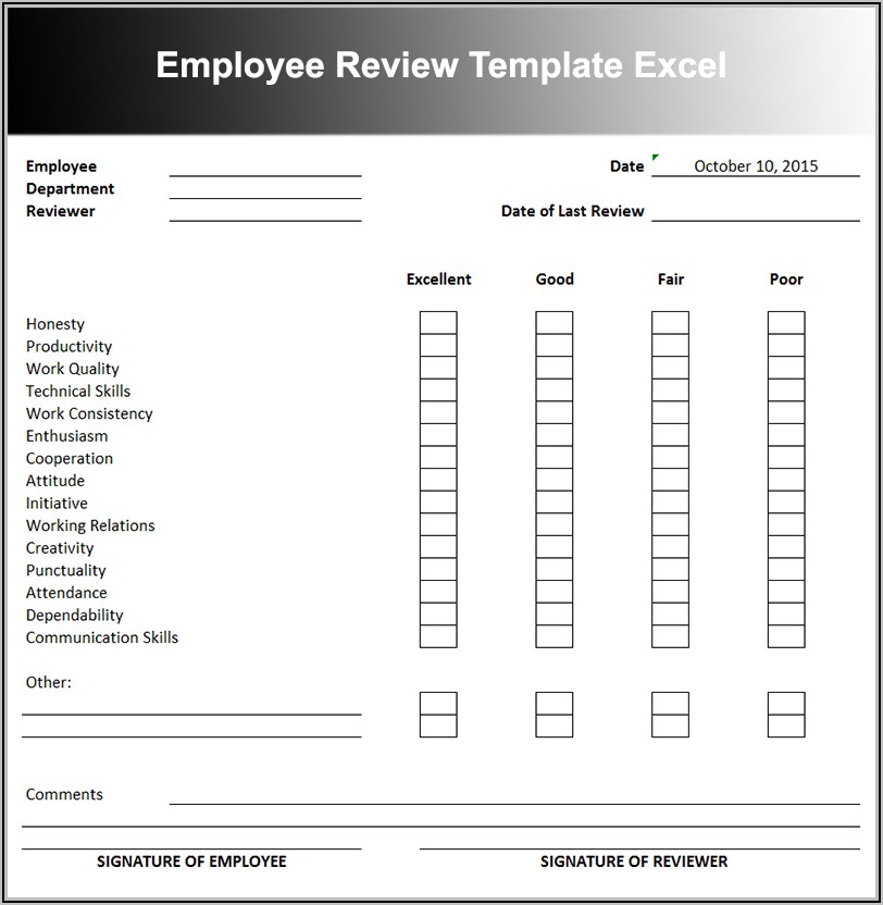 Free Employee Performance Review Template Word