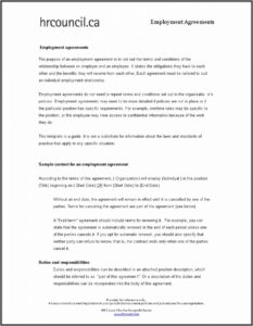 Free Employment Contract Template Ontario