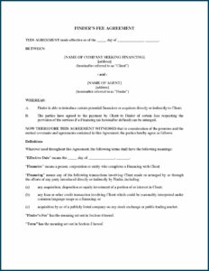 Free Finders Fee Contract Template