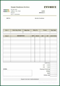 Free Handyman Invoice Forms
