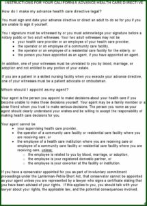 Free Health Care Directive Form California