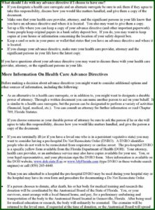 Free Health Care Directive Form Florida