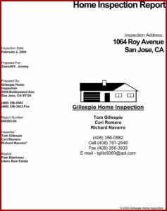 Free Home Inspection Report Template