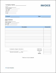 Free Invoicing Templates For Word
