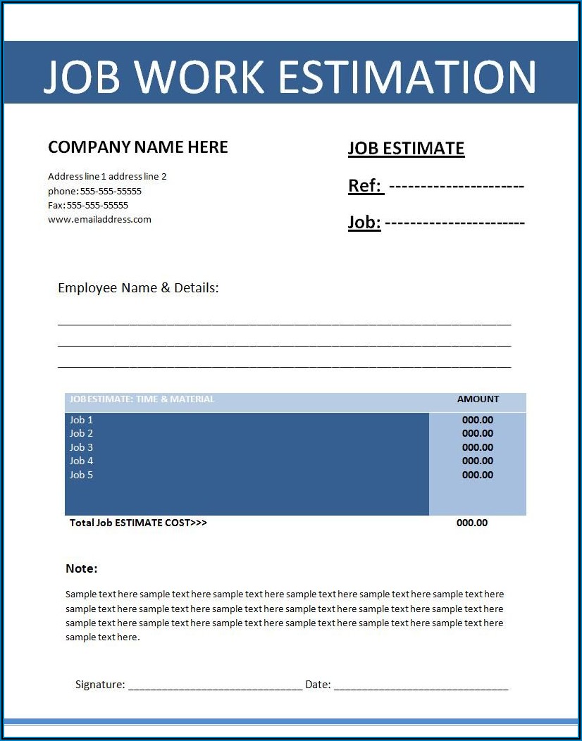Free Job Quote Template
