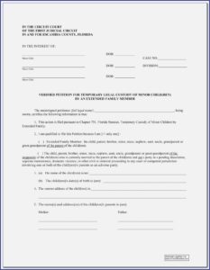 Free Legal Forms Child Custody